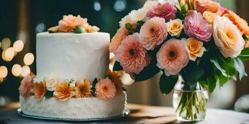 Bánh Sinh Nhật Đơn Giản Với Hoa Tươi